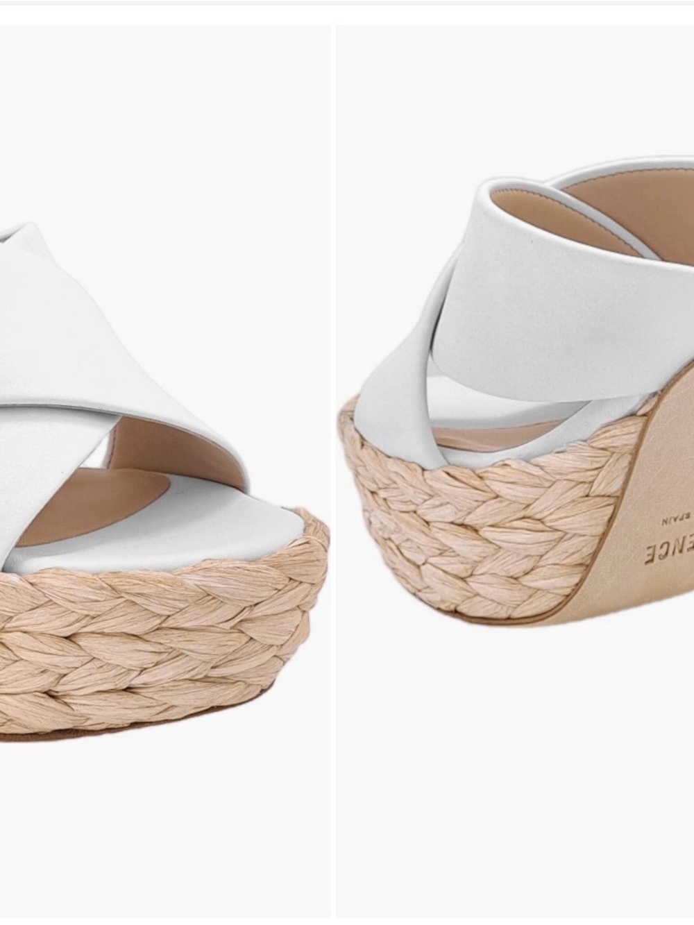 L’AGENCE LUCCA NWT White leather Platform Espadrille Wedge Sandals - size 7-37